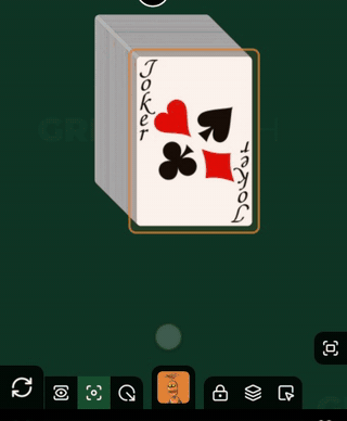 The Flip button turns the selected card face down, then back