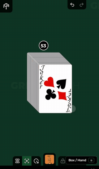 The Shuffle button shuffles the order of the selected cards