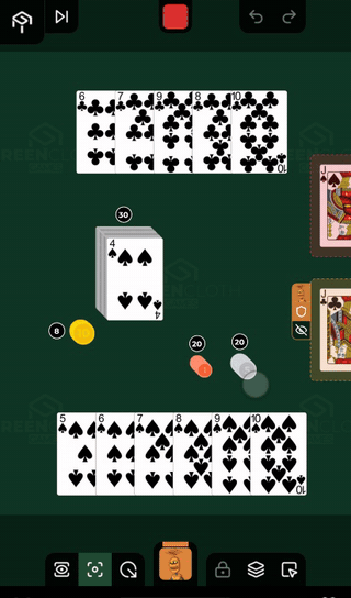 You drag the selected card from the pile onto the row and let go