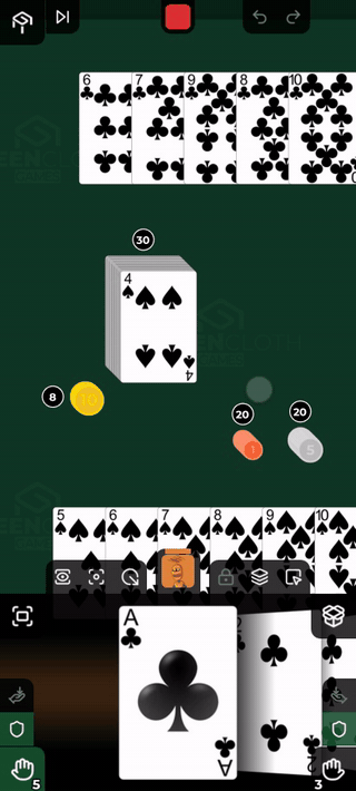 Zoom Hand blows a card up to full screen, a sideways drag pages on, the X closes it