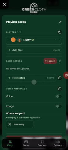 Switching between the Party, Game and Connect pages during a game