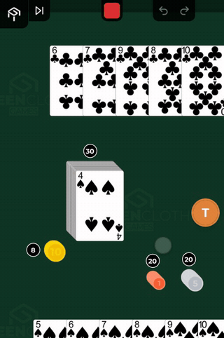 Moving a card, Undo puts it back, Redo moves it again