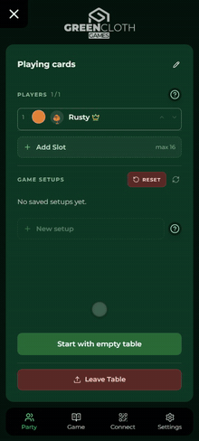 The Connect page: the display's six digits typed into the Invite Device field, then the display's row appears